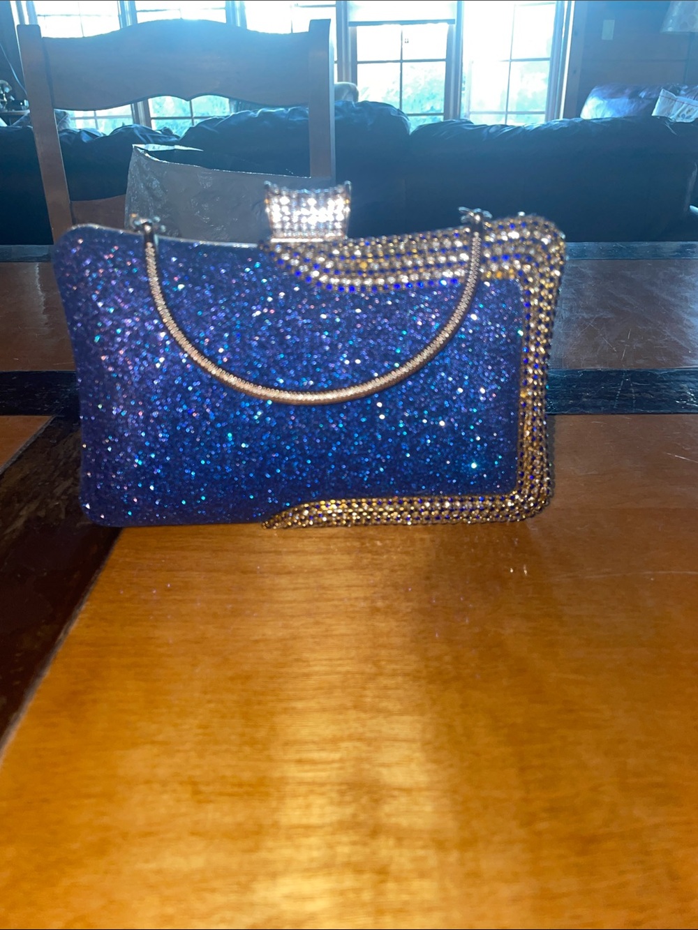 Stunning BLUE Evening Bling-Bling Purse